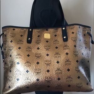Authentic Gold Medium Mcm Visetos Tote